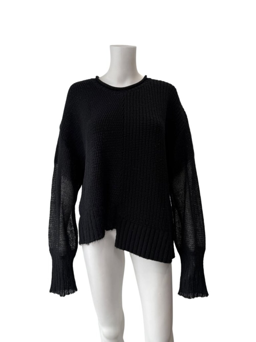 T by Alexander Wang Black Knit Four Panel Sweater size Large